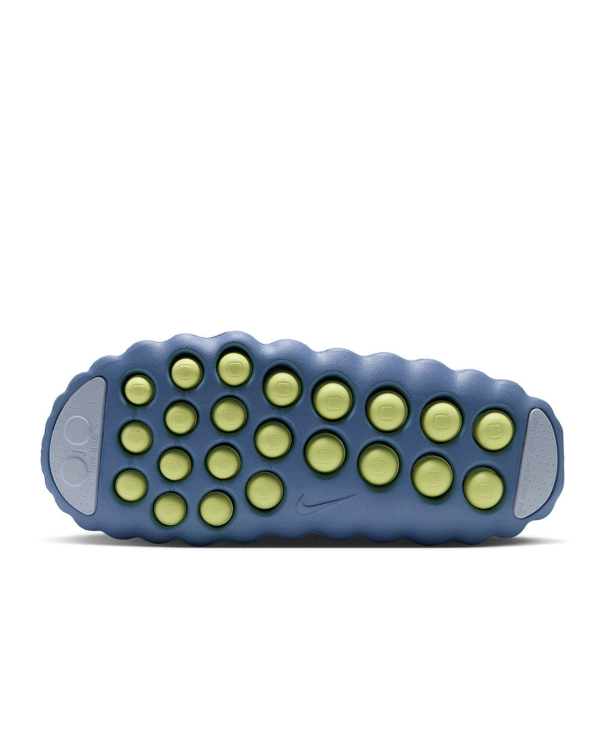 Nike Mind 001 Work Blue Light Lemon Twist – semelle et points de pression