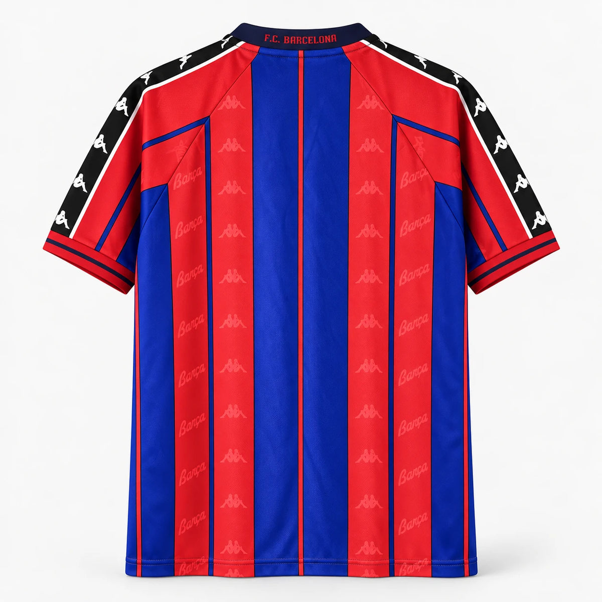 Maillot Barça 97/98 vue arrière, bandes blaugrana