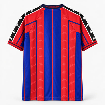 Maillot Barça 97/98 vue arrière, bandes blaugrana