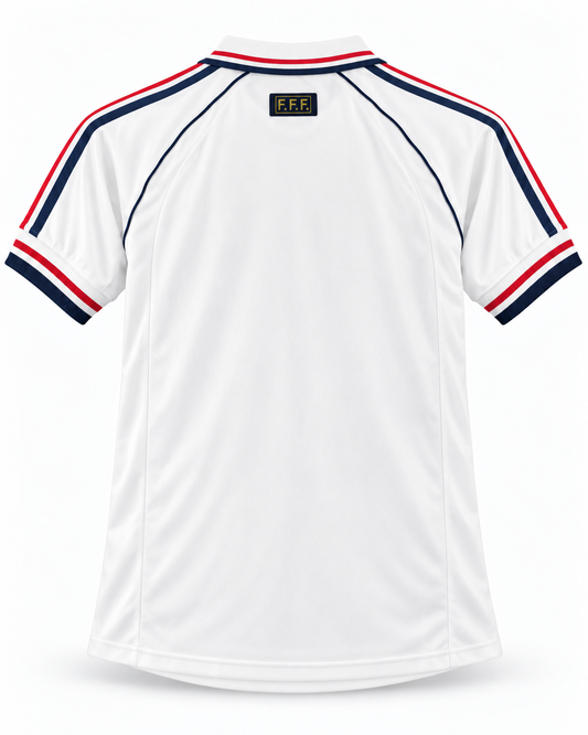 Maillot France 98 extérieur blanc vue arrière sans flocage
