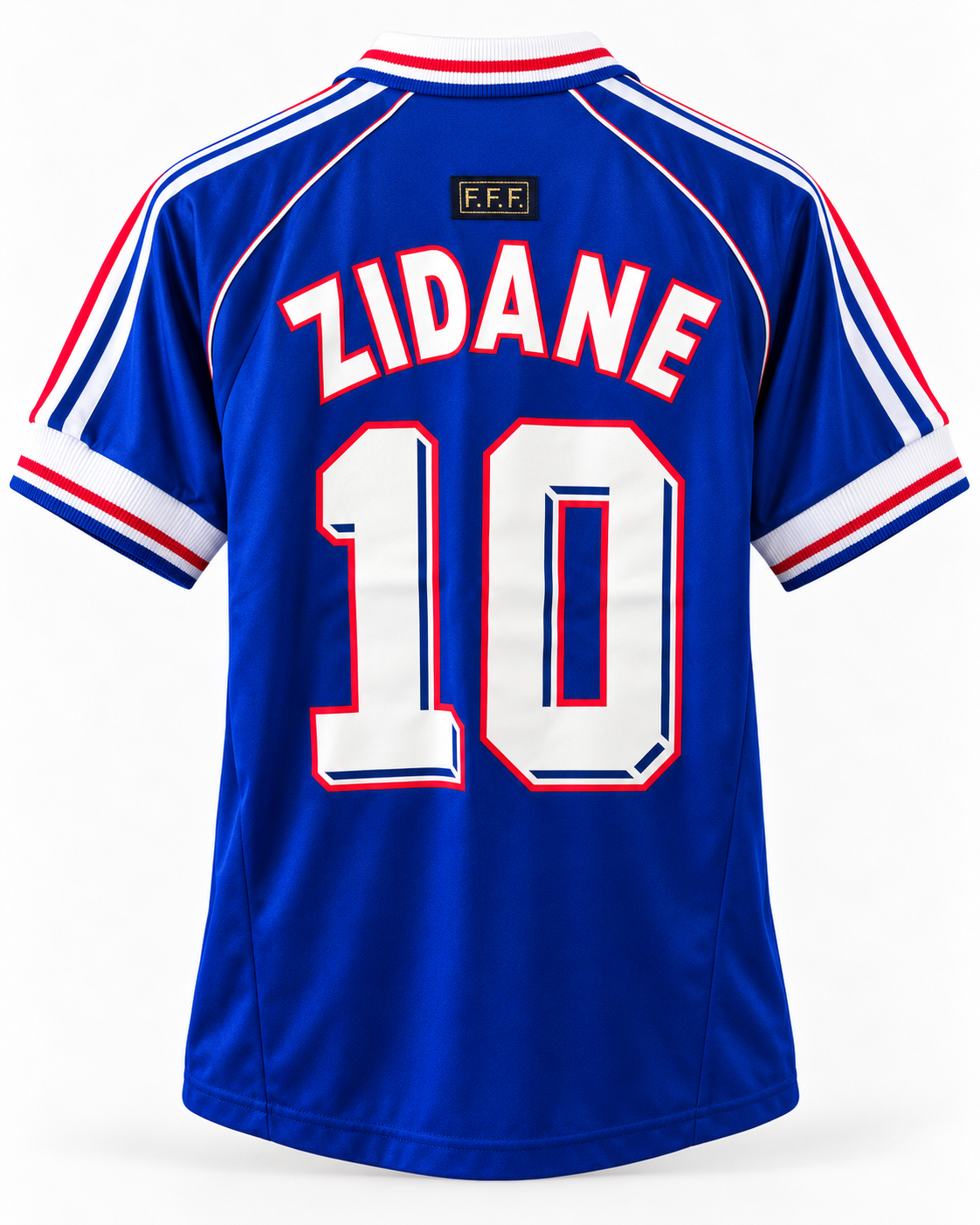 Maillot France 1998 domicile Zidane #10 — vue de dos avec flocage ZIDANE 10